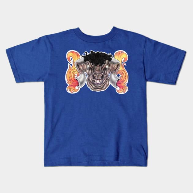 Taurus The Bull God Kids T-Shirt by Ricardo77